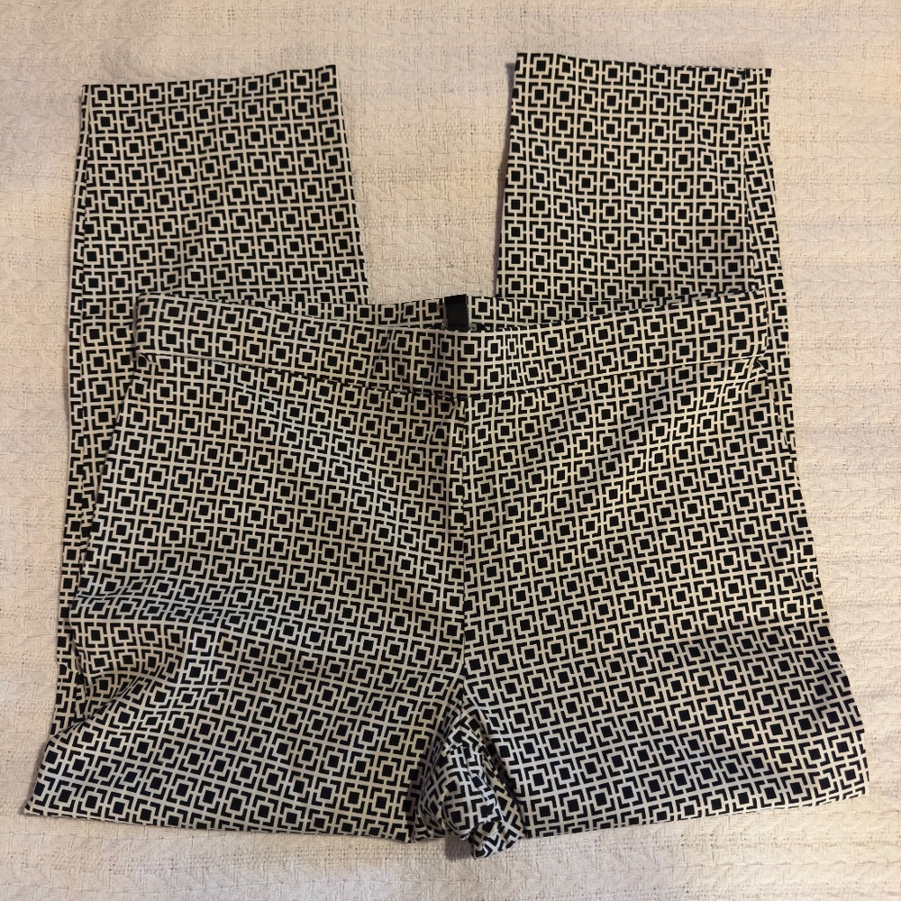 Jules & Leopold Stretch Slim Ponte Cropped Pant Navy White Size XL